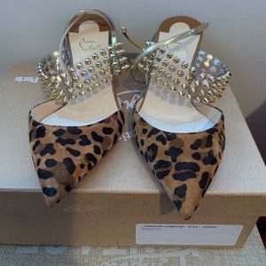 Christian Louboutin leopard kitten heel pump